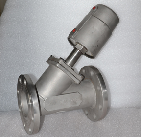 Stainless steel flanged pneumatic angle seat valve