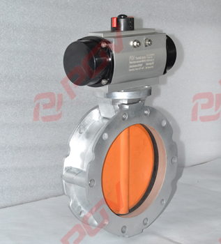 Pneumatic powder Cement double flanged butterfly valve DN250 