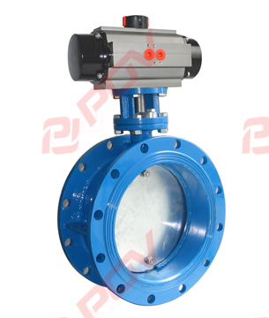Flanged vent pneumatic butterfly valve